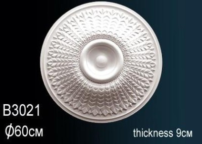 Потолочная розетка Перфект B3021 598 мм белый полиуретан