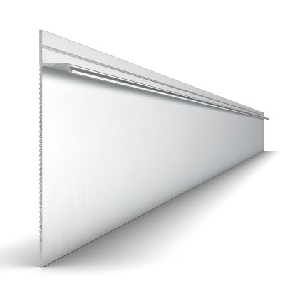 Алюминиевый плинтус под гипсокартон 100х14 мм Мега-Трейд 9145 серебро 3 м