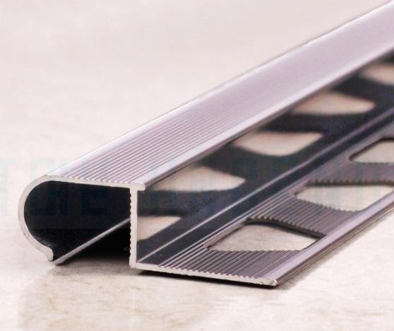 Профиль П-образный 10 мм алюминиевый с рифлением ПО-04 Серебро матовое 2,7 м