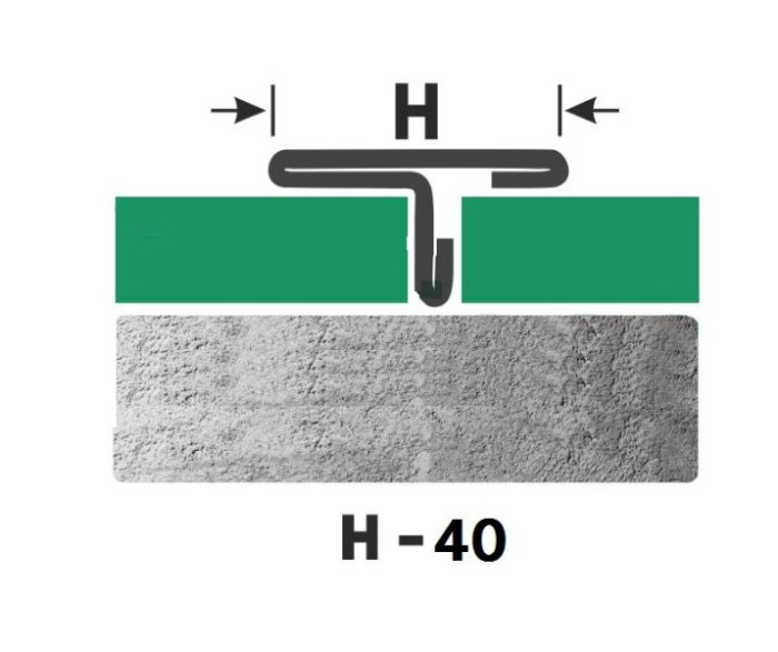 T-образный профиль нержавеющая сталь 40 мм FT 40 M Сталь сатинированная 2,7 м