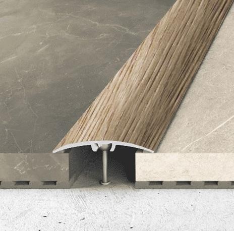 Алюминиевый порог одноуровневый округлый 40 мм Effector A 64-0903 Дуб Античный 2,7 м