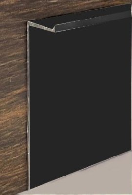 Плинтус алюминиевый для гипсокартона 60 мм ПТ-1/60 ЭКО черный 3 м