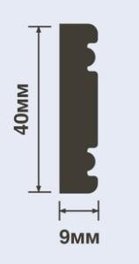 Молдинг 40х9 мм Hiwood W1040 белый 2 м