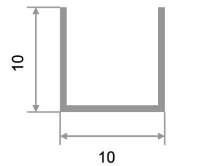 Алюминиевый П-образный профиль П-10х10 Черный матовый 2,7 м