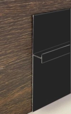 Теневой плинтус алюминиевый под гипсокартон ПТ-1/70 черный 3м