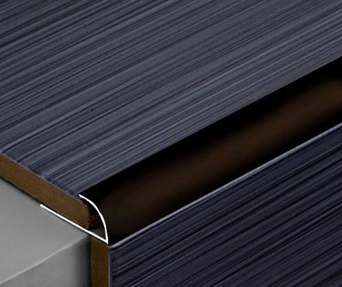 Профиль С-образный алюминиевый для плитки (раскладка) ПО-10 Чёрный глянец 2,7 м