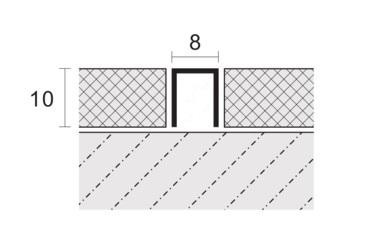 Профиль П-образный из нержавеющей стали 8х10 мм SUP081 SG Серебро глянец 2,7 м