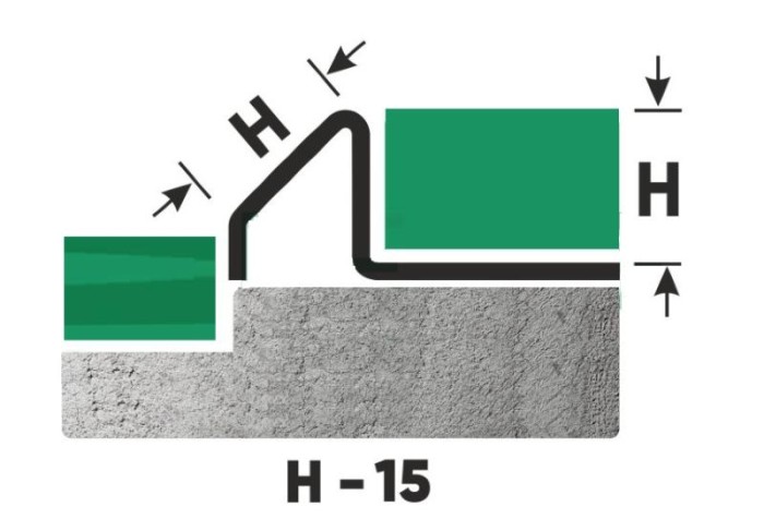 Наружный стальной профиль для плитки FSF 15 GM Золото сатинированное 2,7 м