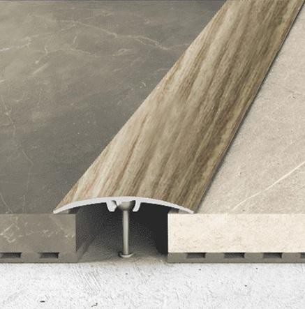 Алюминиевый порог одноуровневый округлый 40 мм Effector A 64-0904 Дуб Арктик 2,7 м