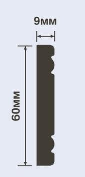 Молдинг 60х9 мм Hiwood W1060 белый 2 м