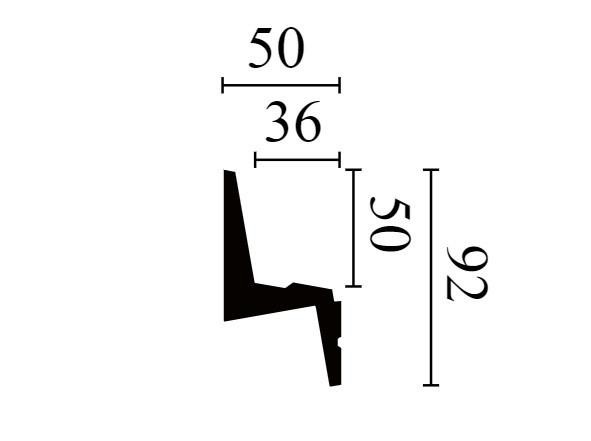 Потолочный плинтус скрытого освещения NMC IL7 Arstyl 92х50 мм 200 см