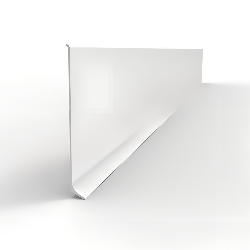 Плинтус для пола из алюминия 40 мм Мега-Трейд ЛП-40 0032 белый муар RAL 9016 3 м