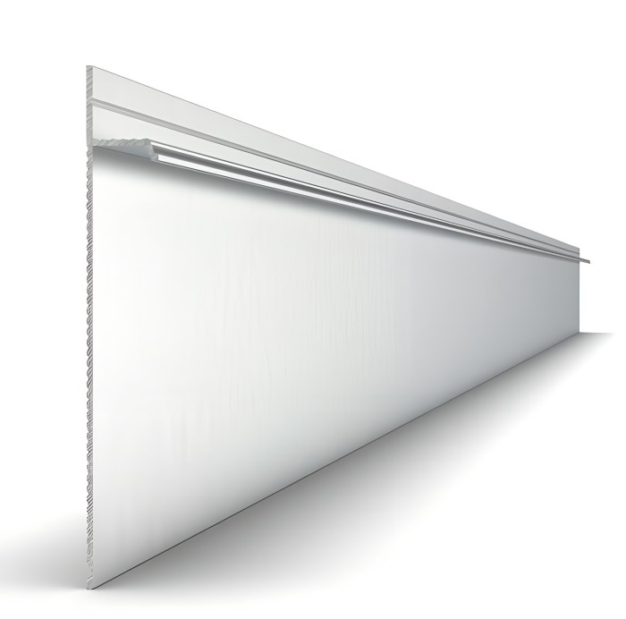 Алюминиевый плинтус под гипсокартон 100х14 мм Мега-Трейд 9145 без покрытия 3 м