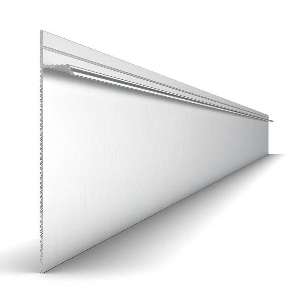 Алюминиевый плинтус под гипсокартон 100х14 мм Мега-Трейд 9145 без покрытия 3 м