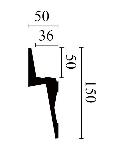 Потолочный плинтус скрытого освещения NMC IL8 Arstyl 150х50 мм 200 см
