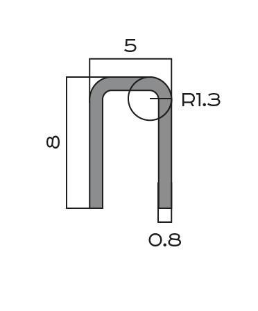 Стальной П-образный профиль 8х5х8 мм NEEXY PVS95-04 BG золото браш 2.7м