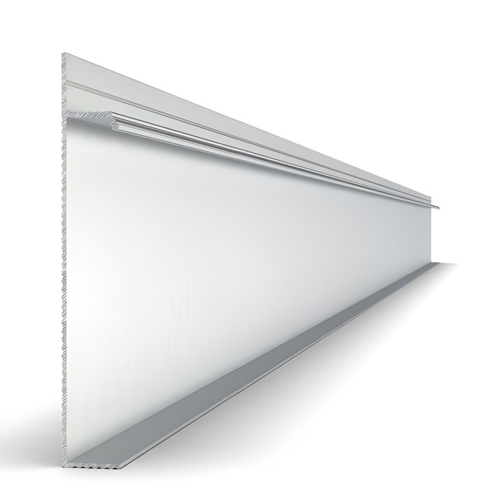 Алюминиевый плинтус под гипсокартон 100х15 мм Мега-Трейд 9146 серебро 3 м