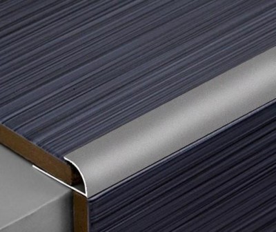 Профиль С-образный алюминиевый для плитки (раскладка) ПО-10 Графит глянец 2,7 м