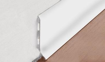 Напольный плинтус алюминиевый ПТ-60 алюминий белый 3 м