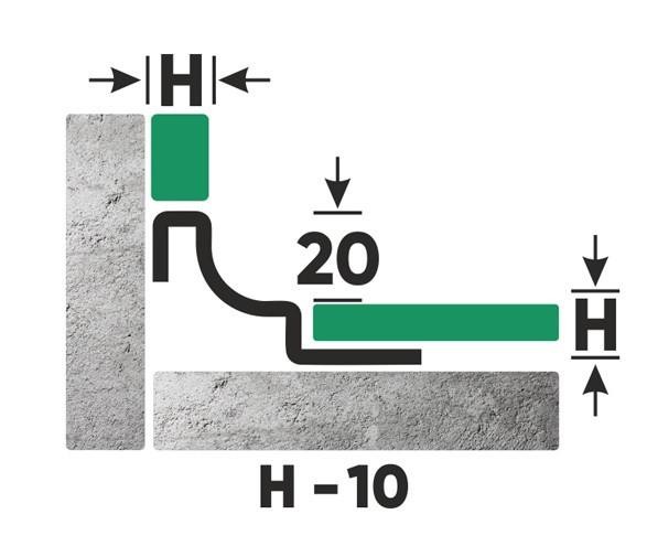 Стальной профиль для внутренних углов закладной 10 мм FWR 10 GS золото сатинированное 2,7 м