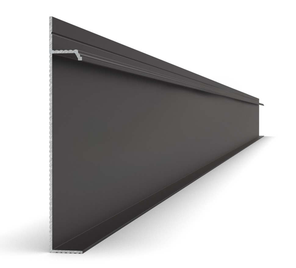 Алюминиевый плинтус под гипсокартон 100х15 мм Мега-Трейд 9146 черный 3 м