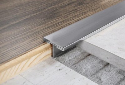 T-образный профиль нержавеющая сталь с алюминиевой вставкой 15 мм FTA 15 M Сталь сатинированная 2,7 м