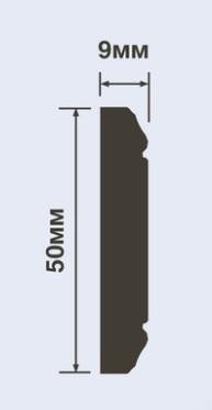 Молдинг 50х9 мм Hiwood WIP50 белый 2 м