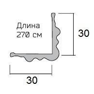 Отделочный уголок фигурный 30х30 мм Асви ПВХ 330 Ясень белый 2,7 м