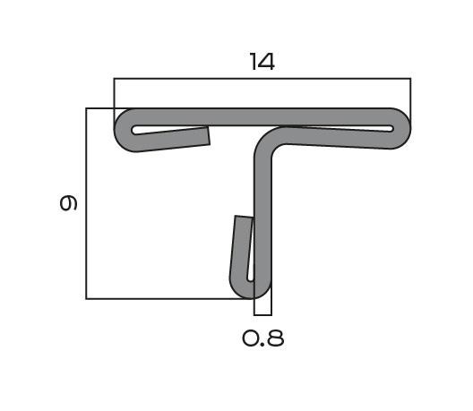 Стальной Т-образный профиль 14 мм NEEXY PVS90-06 ANTB-L антик браш 2.7м