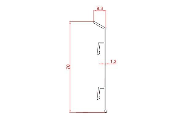 Алюминиевый уголок внутренний для плинтуса Евротрим F-70 2158.00 золото
