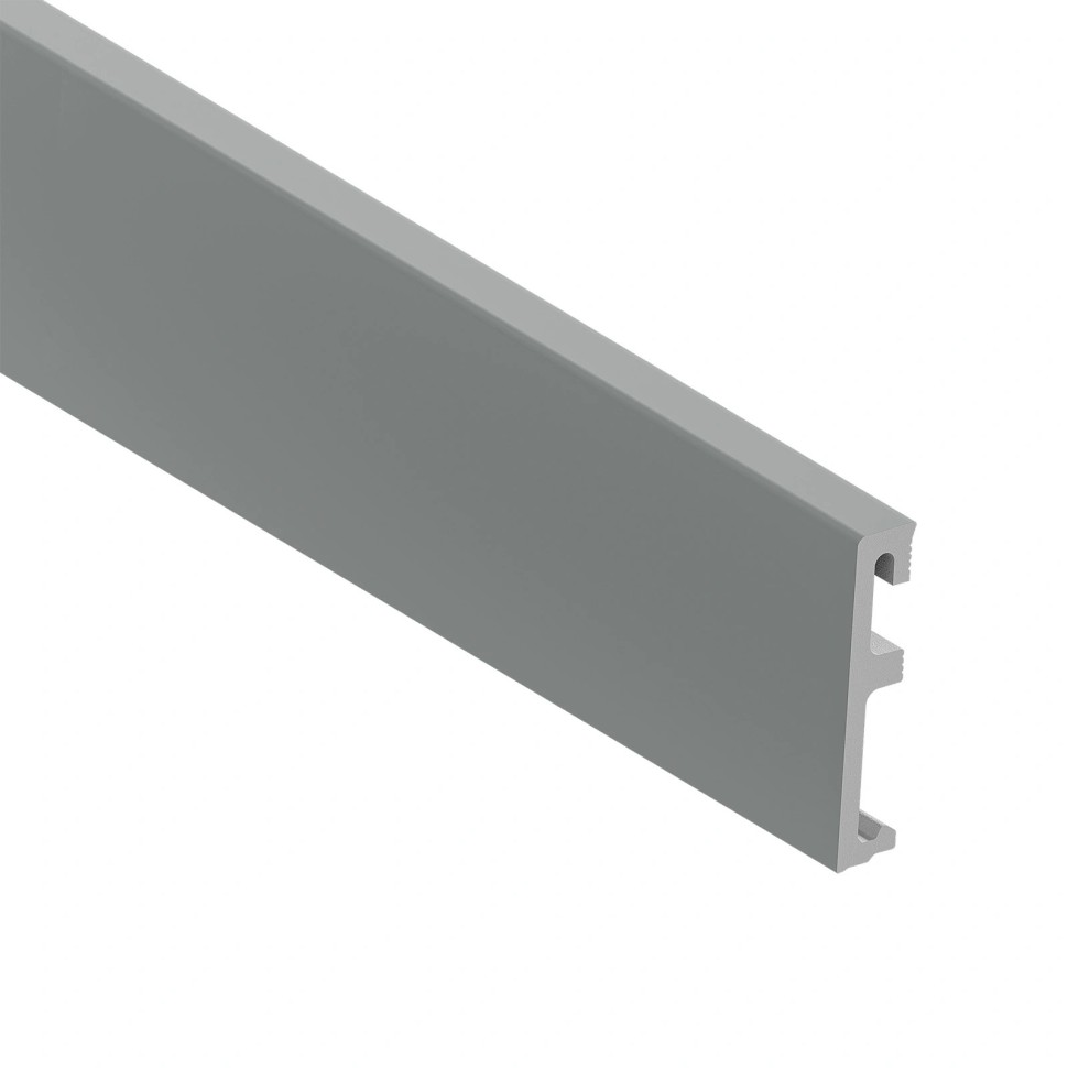 Напольный плинтус 100х18 мм SALAG ALPHA Szara AP11M2 ПВХ серый 2.4 м