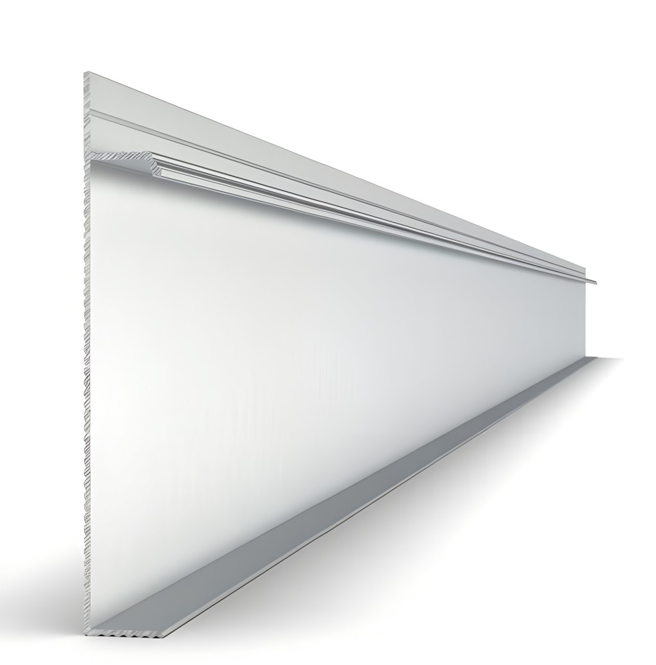 Алюминиевый плинтус под гипсокартон 100х15 мм Мега-Трейд 9146 без покрытия 3 м