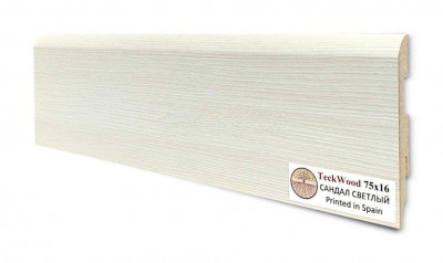 Плинтус для пола 75х16 мм Teckwood Сандал Светлый цветной МДФ 2.15 м