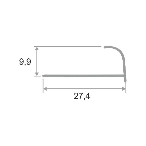 Профиль С-образный алюминиевый для плитки (раскладка) ПО-10 Слоновая кость 2,7 м