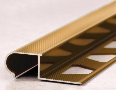 Профиль П-образный 10 мм алюминиевый с рифлением ПО-04 Бронза светлая глянец 2,7 м