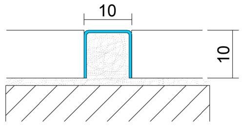 Профиль П-образный из нержавеющей стали 10х10 мм SU101 SG Серебро глянец 2,7 м
