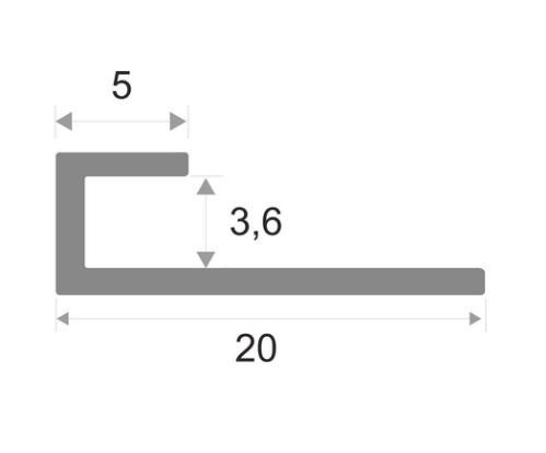 Алюминиевый П-профиль для стекла ПО-166 Бронза глянец 2,7 м