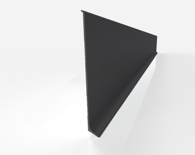 Плинтус для пола из алюминия 60 мм Мега-Трейд ЛП-60 0033 черный муар RAL 9005 3 м