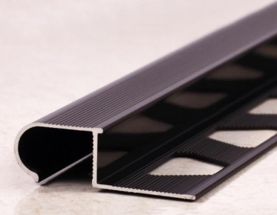 Профиль П-образный 10 мм алюминиевый с рифлением ПО-04 Бронза глянец 2,7 м