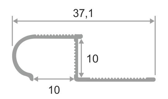 Профиль П-образный 10 мм алюминиевый с рифлением ПО-04 Бронза глянец 2,7 м