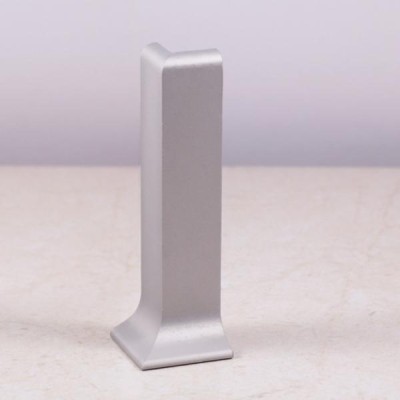 Уголок наружний для напольного плинтуса ПЛ-80 Серебро матовое