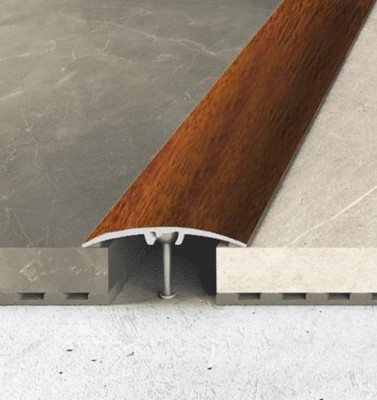 Алюминиевый порог одноуровневый округлый 40 мм Effector A 64-0909 Дуб Золотистый 2,7 м