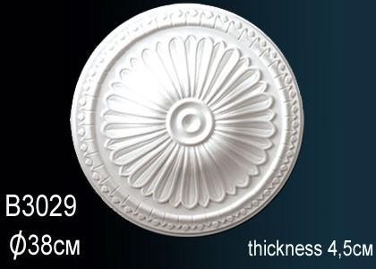 Потолочная розетка Перфект B3029 378 мм белый полиуретан
