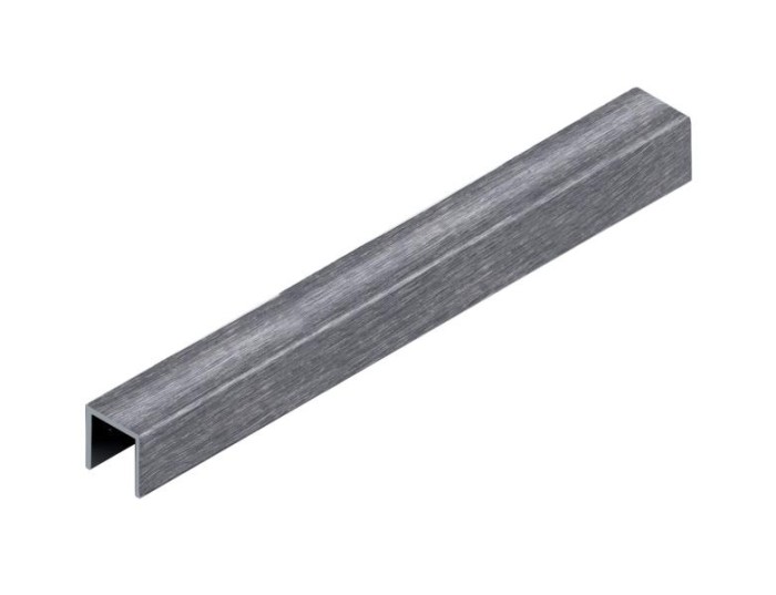 П-профиль 10х10 мм алюминиевый NEEXY PV83-45 BBS-D серебро блестящее браш 2.7 м