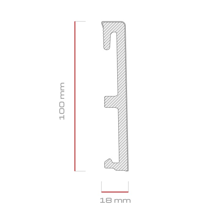 Напольный плинтус 100х18 мм SALAG ALPHA Kaszmir AP11F4 ПВХ кашмир 2.4 м