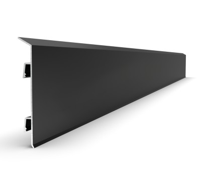 Алюминиевый плинтус для пола 70 мм Мега-Трейд ДЛ-70 черный 3 м