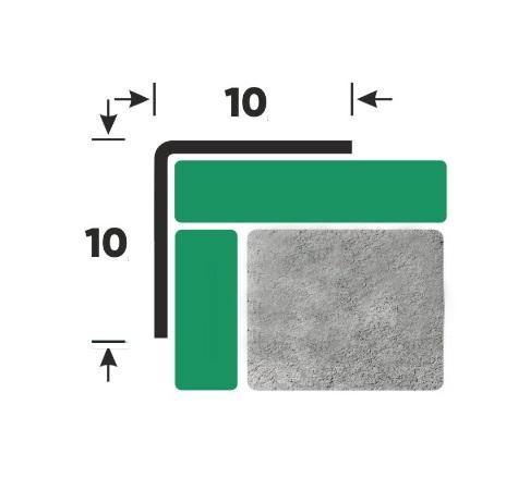 Уголок из нержавеющей стали 10х10 FL10GM Золото сатинированное 2,7 м