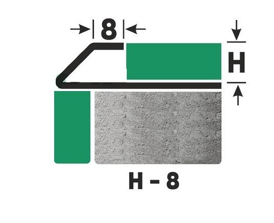 Наружный профиль для плитки из нержавеющей стали 8 мм FPG 8 GP Золото полированное 2,7 м