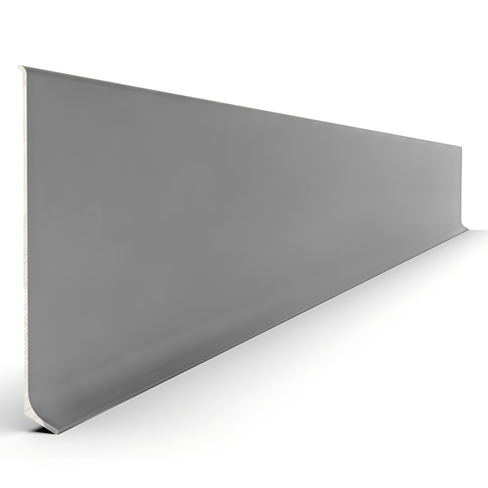 Плинтус для пола из алюминия 60 мм Мега-Трейд ЛП-60 0033 серый RAL 9006 3 м