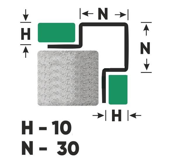 Антивандальный профиль для плитки FMP 10х30 P Сталь полированная 2,7 м